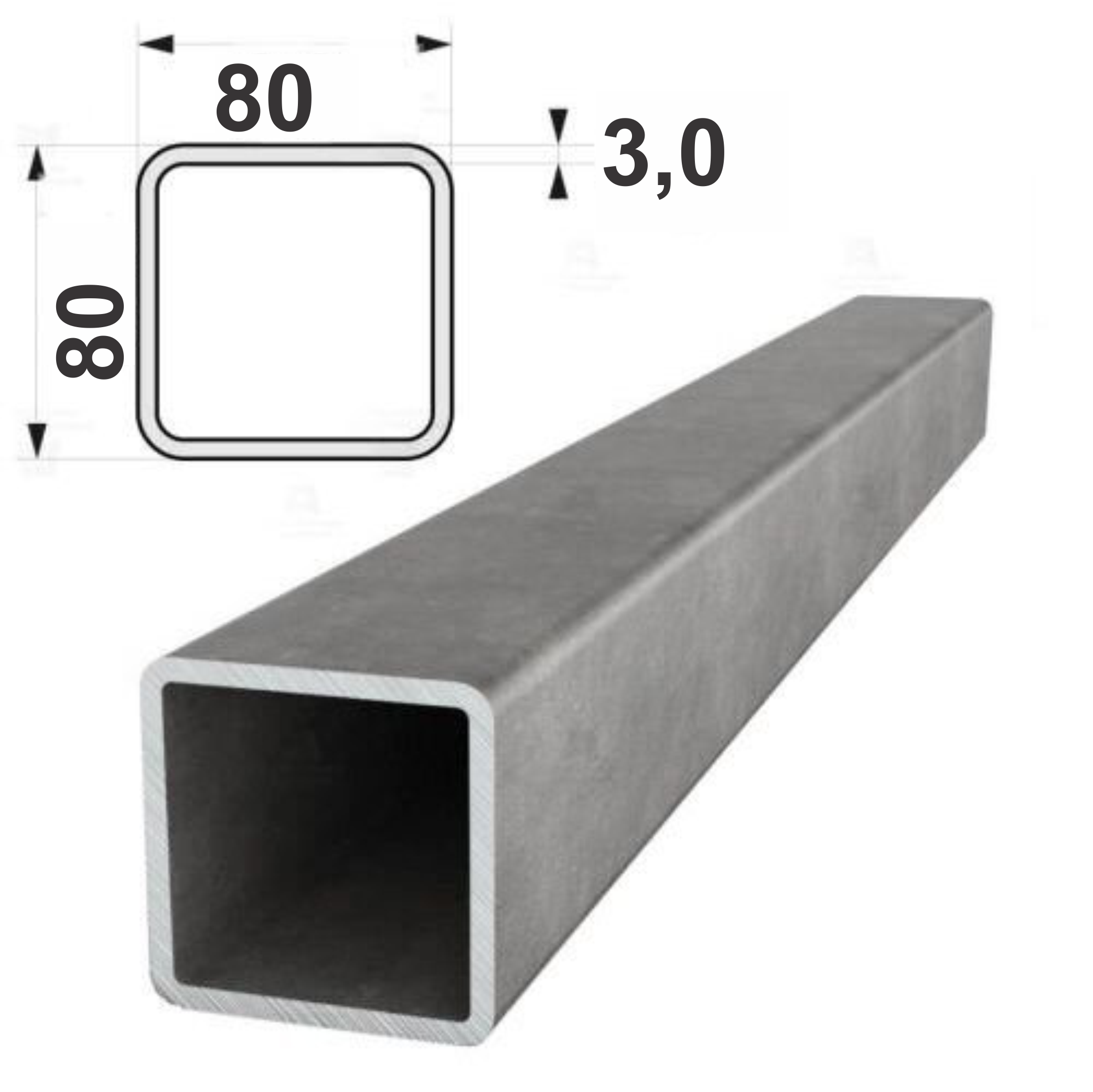 Труба профильная квадратная 80х80х3 мм